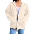 thumbnail image 2 of Chandails à Capuche Zippés pour Femmes Rabais de 50 % en Liquidation Blouse Mode Manches Longues Hauts Chandail Poches à Capuche, 2 of 6