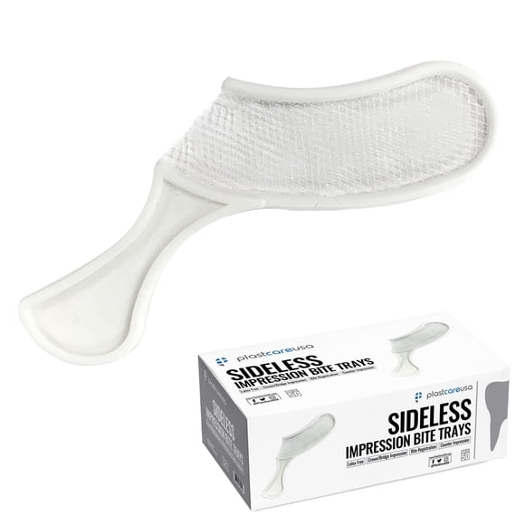 50 Plateaux Jetables Blancs Sans Côté pour Enregistrement des Morsures Dentaires, Outils Dentaires pour Impressions, Plateaux Buccaux pour Moules Dentaires