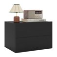 thumbnail image 1 of Costway 1 PCS Modern Floating Nightstand, Wall Mounted Bedside Table with 2 Storage Drawers Black, 1 of 10
