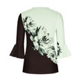 thumbnail image 5 of T-Shirt à Manches Courtes Imprimé Floral Top Dames Bleu L, 5 of 5