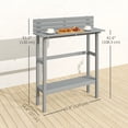 thumbnail image 3 of Outsunny Outdoor Bar Table with Built-in Footrest, Slatted Top, Grey, 3 of 9
