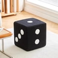 thumbnail image 1 of Homekingdee Dice-Patterned Stool - Wood and Plus H Footstool for Entrance, Living Room, Shoe Bench in White and Black, 1 of 6
