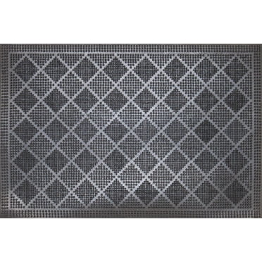 Mainstays Diamond Pin paillasson en caoutchouc robuste 18 po x 30 po, antidérapant, noir, intérieur/extérieur pour entrée garage patio vestibule