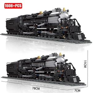 Bigboy Steam Train DIY Model Building Blocks Set Locomotive MOC Brick Toys Gift