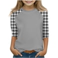 thumbnail image 1 of SERTG T-Shirt Mode Enfant Col Rond Manches 3/4 Imprimé Col Rond pour Été et Printemps 4-15 Ans (Gris2,9 Ans), 1 of 7