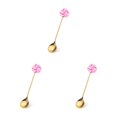thumbnail image 2 of Transemion 1/2/3/5 Cartoon Adorable Restaurant Hotel Tableware Portable Washable Stainless Steel Stirring Mixing Dinnerware Cake Flatware Candy Spoon Pink 3PCS, 2 of 6
