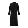 thumbnail image 3 of Weiqiqre Mens Casual Solid Ethnic Style Button Muslim Robe Long Sleeved Standing Neck Tops Comfortable Fit, Perfect Gift Idea, 3 of 8