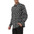 thumbnail image 4 of INSPIRE CHIC Men's Shirt Polka Dots Pattern Point Collar Long Sleeve Button Down Shirt 34 Black White, 4 of 7