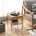 thumbnail image 3 of 2 Pcs Table de Chevet à 2 Niveaux Table d'Appoint Table de Nuit en Bambou pour Salon Chambre, 3 of 9