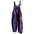thumbnail image 3 of QATAINLAV Combinaisons pour Femmes Bretelle Ajustable Jambe Grand une Pièce Pantalon Sans Manches Salopettes en Coton et Lin Mode Combinaisons à Rayures avec Poches Offres Éclair Bleu Marine TTG, 3 of 6