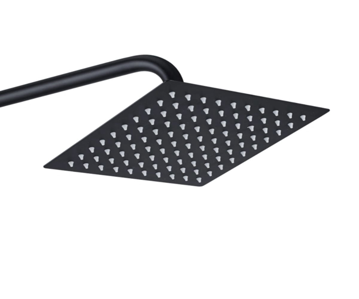 DROP Bath and Kitchen Douche de pluie carrée de 12" x 12" de couleur noire - DR091038