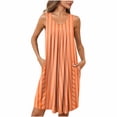 thumbnail image 2 of Pyjama pour Femmes Zeophrasy Femmes Imprimé avec Poches Chemises de Nuit Sans Manches Vêtements de Nuit devant Plissé Nuisette Col Rond Robe de Nuit Clearacne Moins de 5, 2 of 8