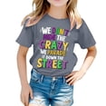 thumbnail image 1 of WEIYLL T-Shirts Filles Imprimé Lettre Col Rond Manches Courtes Tee-Shirt Décontracté Enfant pour 6-7 Ans, 1 of 5