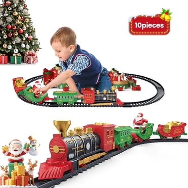 Ensemble de Train Électrique, Ensembles de Train de Noël Autour du Sapin pour Garçons de 4 à 8 Ans, Cadeaux d'Anniversaire