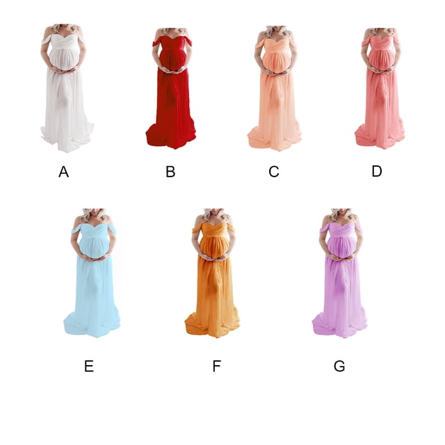 Baohd Robe de Maternité pour Photographie, Robe en Mousseline, devant, Robes de Grossesse, Vêtements pour Séance Photo pour Femmes, Accessoire, Dentelle, Violet Pâle, m