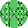 thumbnail image 1 of Ahgly Tapis Rond Lavable en Machine Intérieur Transitionnel Vert Néon, 3 Pieds Rond, 1 of 7