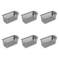 thumbnail image 3 of Tnarru 6 Pieces Desktop Storage Basket Bins Functional Trays Bathroom Storage Racks Makeup Organizer Trays for Shelves Dorm Cosmetic Gray, 3 of 8