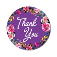 thumbnail image 1 of Darling Souvenir Rond 45 Pcs Floral & Vignes Bord Violet Merci Autocollants Enveloppe Sceau-1,6 Pouces, 1 of 4