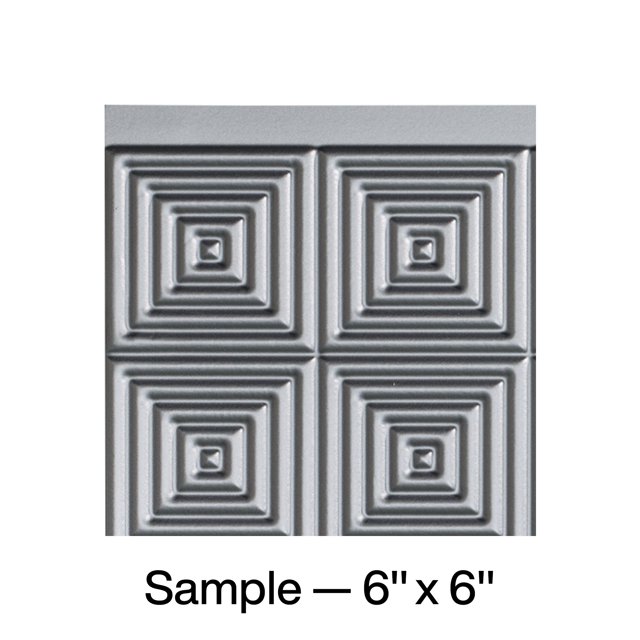 Fasade Miniquattro Vinyl Backsplash Panel Argent Silver 6X6 Inch Sample