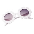 thumbnail image 3 of MERIGLARE Rétro Enfants Mignons Lunettes de Soleil d'Été Lunettes en Forme de Fleur 400 Protect Blanc, 3 of 8