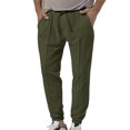 thumbnail image 2 of UKAP Men Sweatpants Elastic Waist Pants Drawstring Trousers Loose Summer Bottoms Army Green XS, 2 of 4
