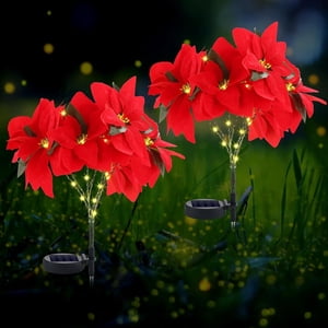 Cagogo Lumières de jardin solaire, changement de couleur LED Lumières extérieures à puissance solaire pour jardin Patio, Lumières solaires de paysage imperméables pour jardin de la pelouse Décoration, Lumière de fleurs solaires pour la maison