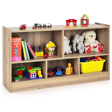 Costway Armoire de Rangement pour Enfants en Bois à 5 Cubes Bibliothèque Rangement pour Jouets Chambres d'Enfants Salle de Classe