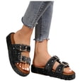 thumbnail image 1 of IUJSOY Womens Sandals Cork Footbed Slide Summer Beach Platform Sequin Adjustable Buckle Slippers, 1 of 9