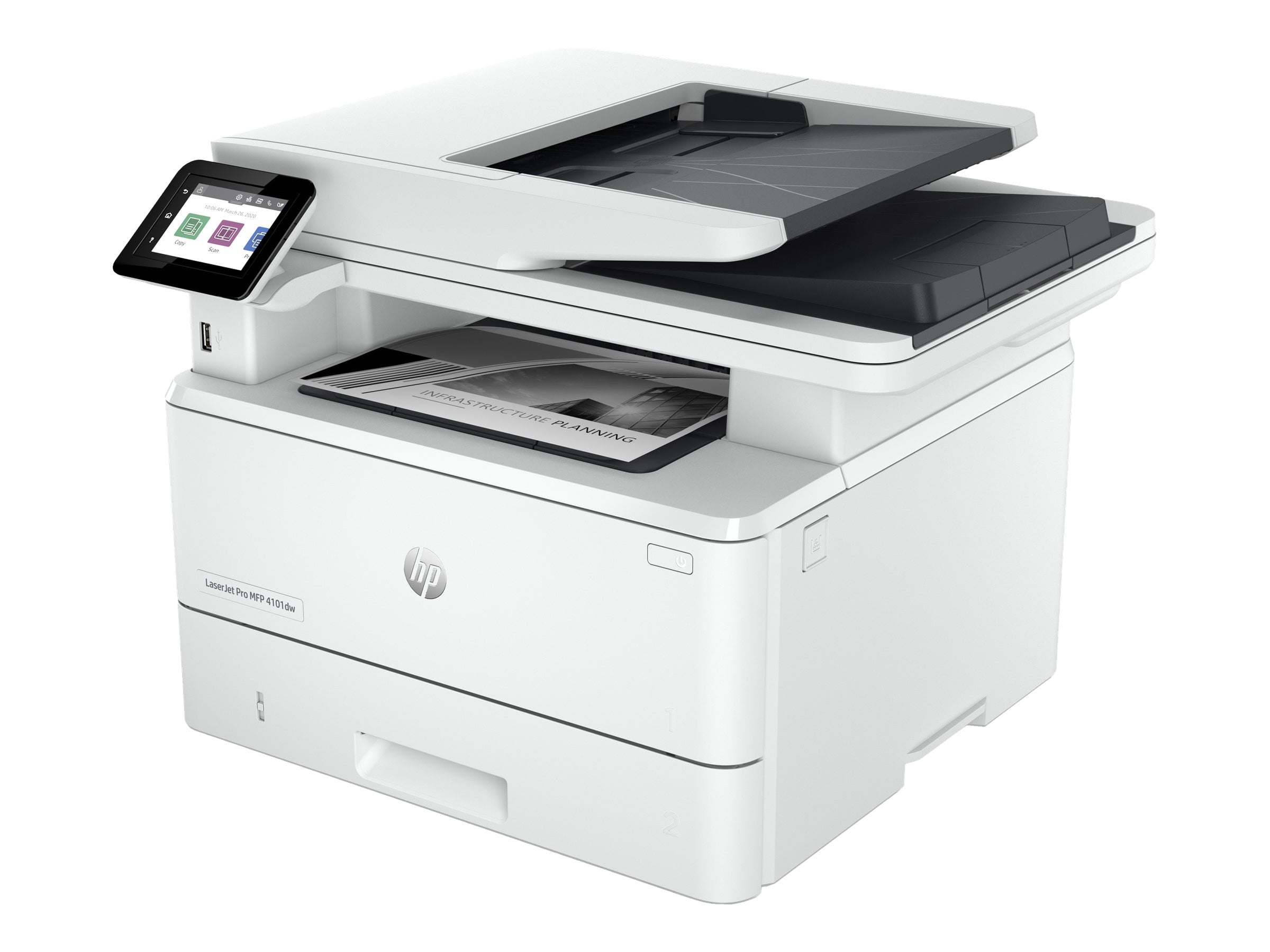 Imprimante multifonction HP LaserJet Pro MFP 4101dw - Édition Wolf Pro Security - monochrome - laser - légal (8,5 po x 14 po) (original) - A4/Légal (média) - jusqu'à 42 ppm (copie) - jusqu'à 42 ppm (impression) - 350 feuilles - Gigabit LAN, Wi-Fi(n), hôte USB 2.0,