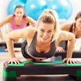 thumbnail image 4 of BalanceFrom Aerobic Step Platform Trainer with Adjustable 3-Level Risers, Black & Green, 4 of 7