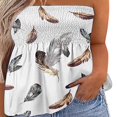 thumbnail image 4 of Women‘s Strapless Tank Tops Sleeveless Pleated Gradient Color Ladies Summer Boho Print Loose Fit Pullover, 4 of 6