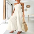 thumbnail image 1 of Women Romper Sleeveless Off-Shoulder Neck Wide-Leg Trousers, 1 of 2