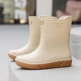 thumbnail image 2 of Beige Mens Rain Boots With Solid Color Letter Design Waterproof Low Top Rubber Comfortable For Spring Summer Casual Outdoor Wear Size 44, 2 of 9