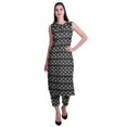 thumbnail image 1 of Moomaya Ensemble Kurta et Pantalon Sans Manches pour Femmes à Col Peter Pan Imprimé, Ensemble Ethnique 2 Pcs, 1 of 6