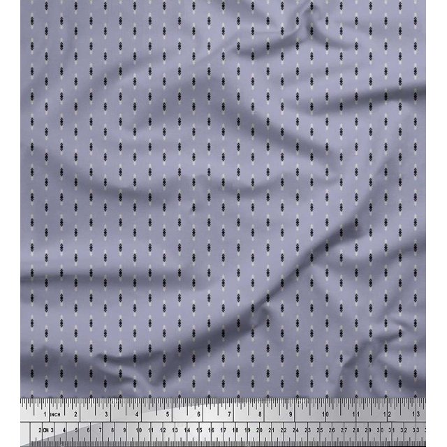 Soimoi Cotton Poplin Fabric Diamond & Triangle Shirting Print Fabric by The Yard 42 Inch Wide