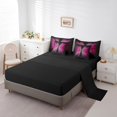 thumbnail image 3 of Erosebridal Abstract Butterfly Bedding Queen Size, Geometry Lines Bedding Accessories, Hot Pink, Reversible 7pcs, 3 of 5