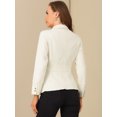 thumbnail image 4 of INSPIRE CHIC Veste en Denim pour Femme à Revers Cranté, Manches Longues, Boutonnée, avec Poches, P Abricot, 4 of 5
