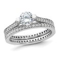 thumbnail image 1 of Sterling Silver Engagement Bridal Wedding Ring Set with Cubic Zirconia (CZ) (CZ), 1 of 5