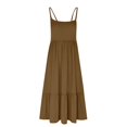 thumbnail image 5 of Womens Fashion Round-Neck Sling Sleeveless Solid Pockets Patchwork Pullover Dress, 5 of 5