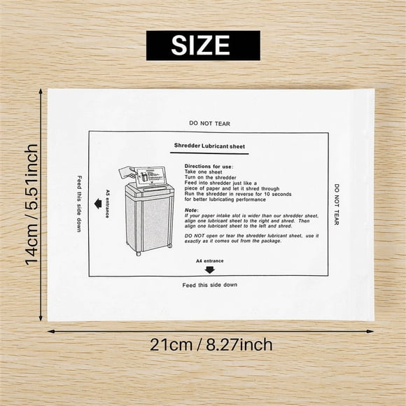 LEEYNEER 12PCS Paper Shredder Lubricant Sheets Lubricating Oil Portable Type for