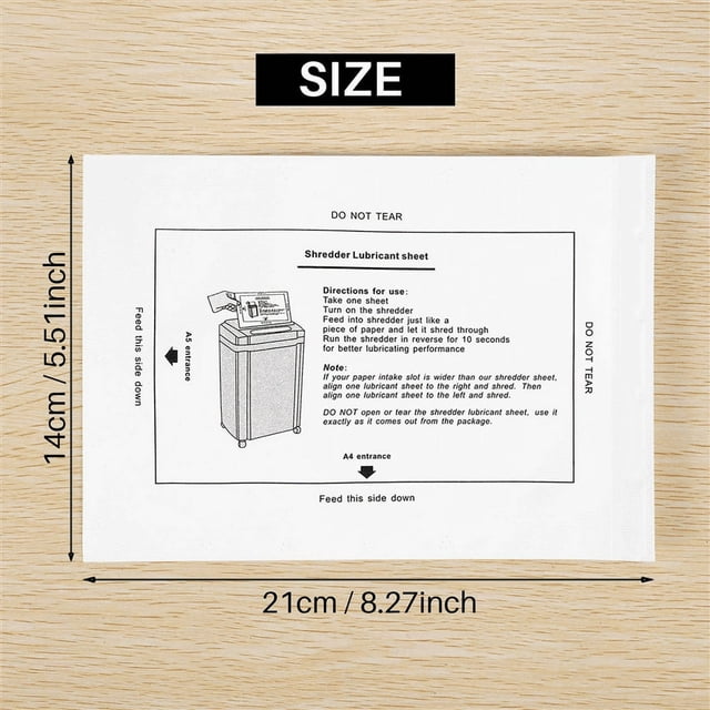 LEEYNEER 12PCS Paper Shredder Lubricant Sheets Lubricating Oil Portable Type for