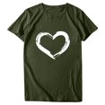 thumbnail image 1 of Babysbule Hauts pour Femmes en Liquidation Femmes Manches Courtes Col Rond Imprimé en Forme de Cœur Hauts Décontractés Blouse T-shirt, 1 of 9