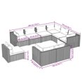 thumbnail image 3 of vidaXL 9 Piece Garden Lounge Set with Cushions Poly Rattan Brown, 3 of 4