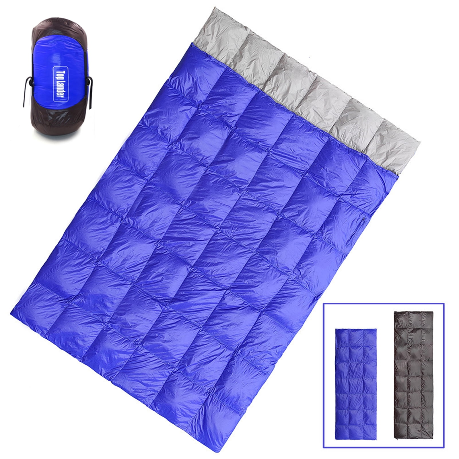 Winter Outdoor Double Duck Down Sleeping Bag Ultralight Compact Envelope Sleeping Bag Waterproof 2 Person Sleeping Bag for Adults Indoor and Outdoor Use
