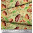 thumbnail image 2 of Soimoi Yellow polyester Georgette Fabric Apricot, & Oaknut Fruits Printed Craft Fabric by The Yard 42 Inch Wide, 2 of 3