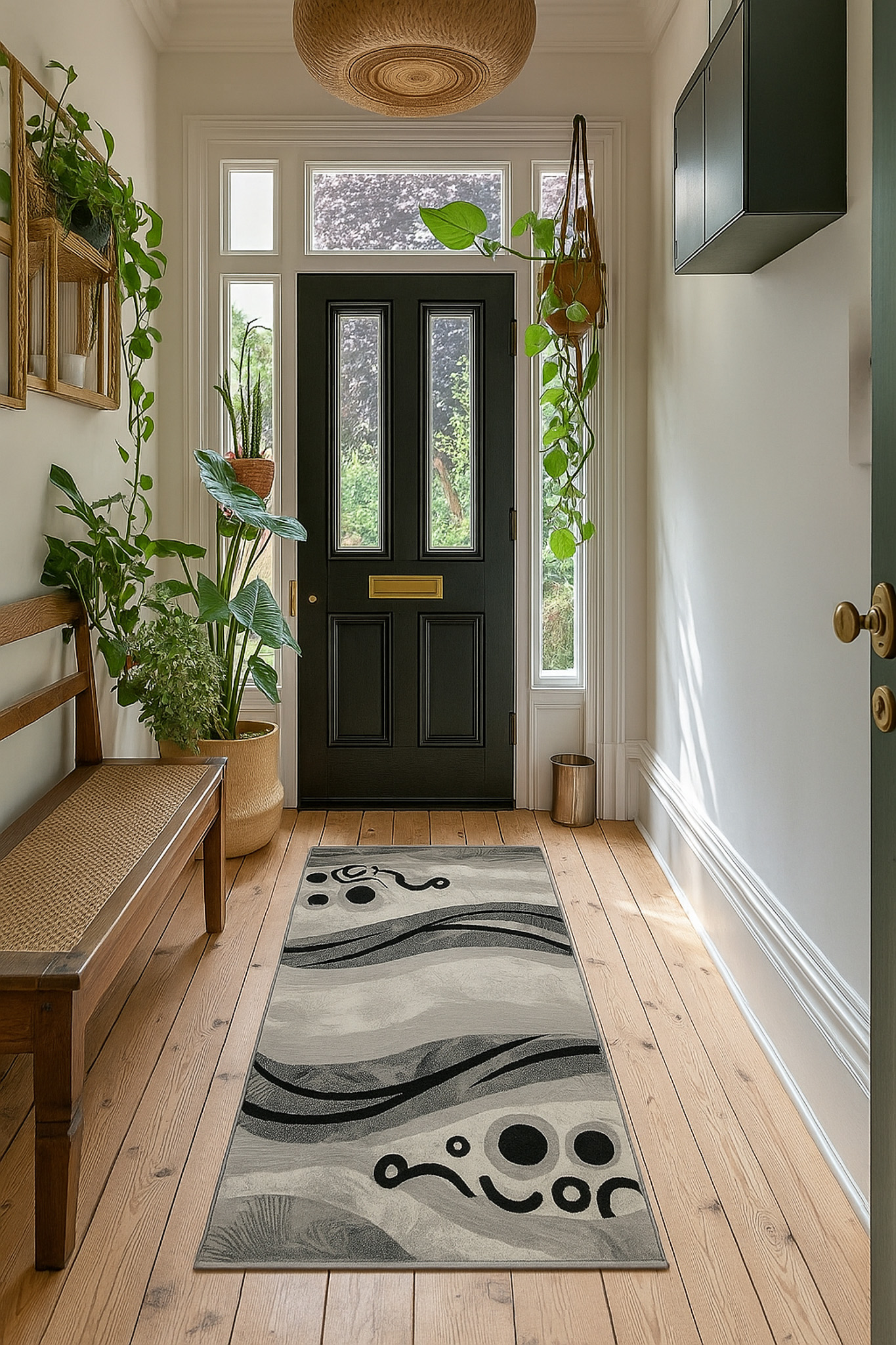 Rug Branch Montage Collection Tapis de passage abstrait moderne