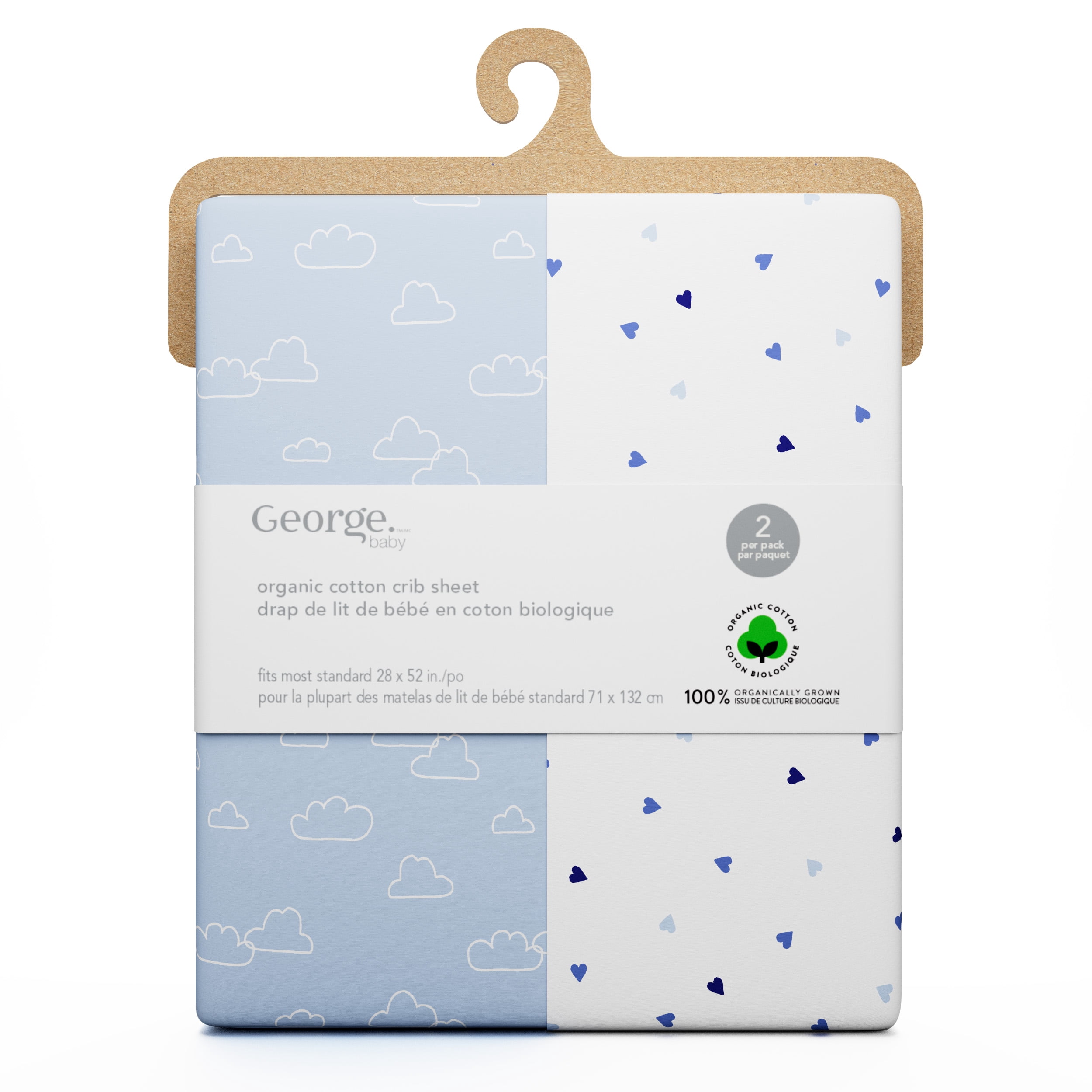 George Baby Organic Cotton Crib Sheets (2 Count)