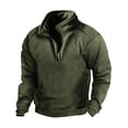 thumbnail image 1 of FAIWAD Men's Fleece Sweatshirt Long Sleeve Drop Shoulder Casual Sweatshirt Half Zip Plus Size Pullover Tops, 1 of 3