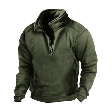 FAIWAD Chandail en Molleton pour Homme à Manches Longues, Épaules Tombantes, Chandail Décontracté à Demi-Glissière, Grande Taille, Chandail à Enfiler