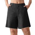 thumbnail image 2 of Ovticza Bermudas pour Femmes Séchage Rapide Légers Shorts en Lin Golf Randonnée Voyage Shorts Noir m, 2 of 5